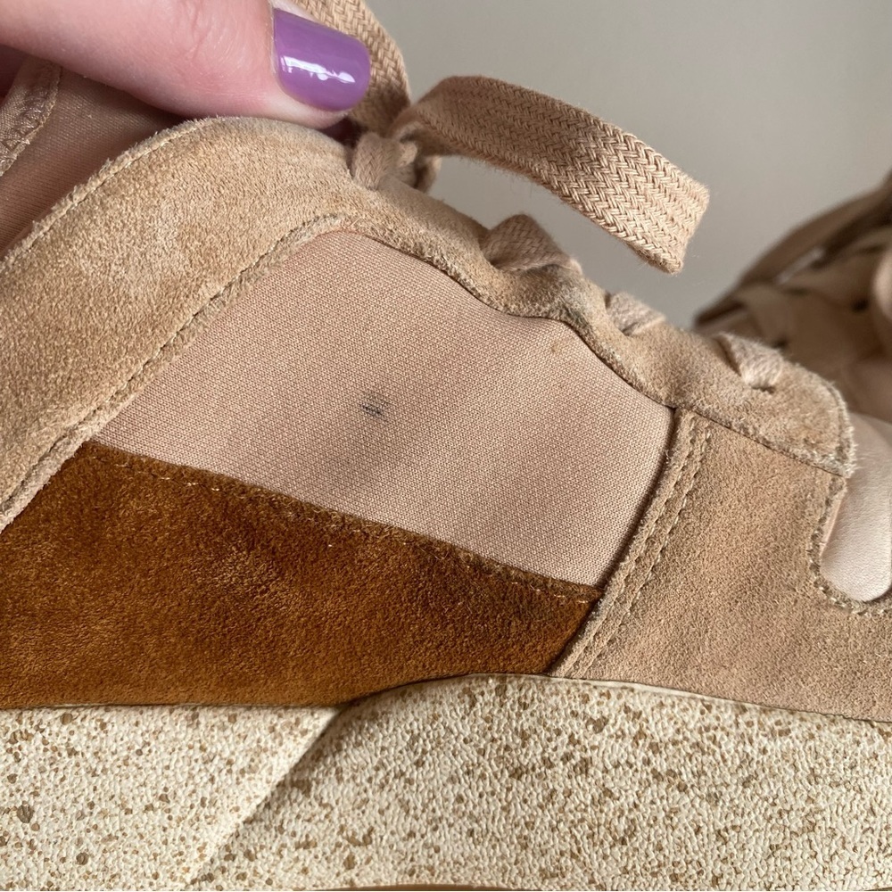 Vince Galvin Tan Pink Leather Suede Sneakers 8 - Picture 9 of 15